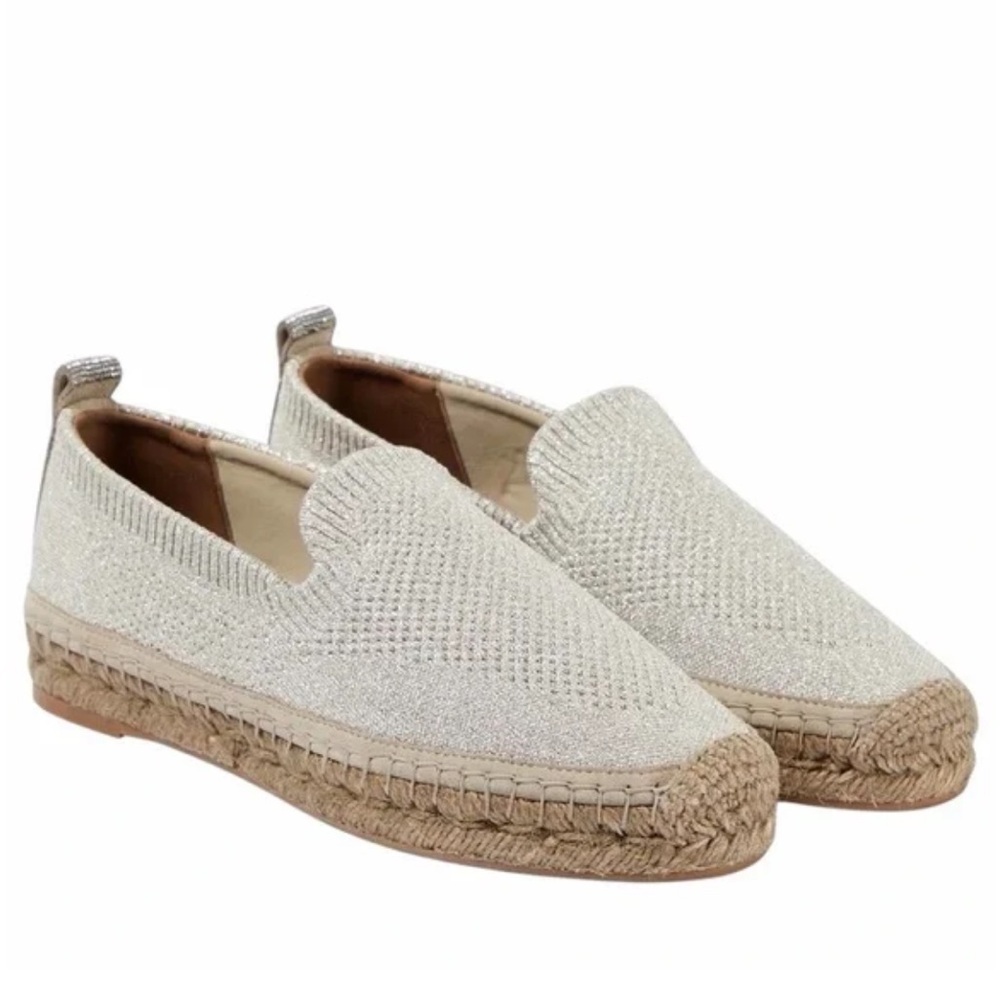 BRUNELLO CUCINELLI Metallic stretch-knit espadrilles
